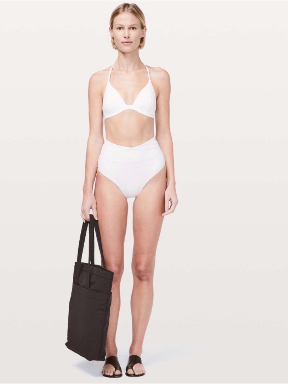 NWT Lululemon Deep Sea Swim Set White One-Shoulder Bikini Top & Bottom Size 6 🌴